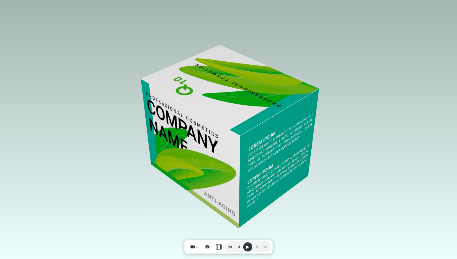 A shared 3D mockup page opened in the browser — a clean viewer with no Die Cut Templates branding