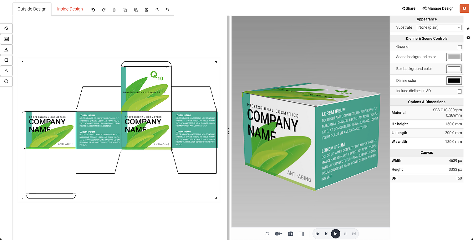 Die Cut Templates 3D Mockup Editor