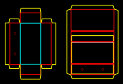 Packaging Template Dieline for Boxes with hinged lid | becf-30203