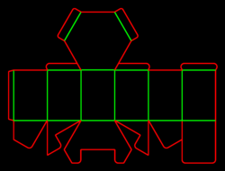 Packaging Template Dieline for Çokgen kutular | becf-12801 C10.40.55.20