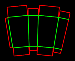 Packaging Template Dieline for Açılı kutular | becf-12901 C20.20.10.10