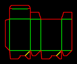 Packaging Template Dieline for Tuck top auto bottom boxes | becf-21001  0713