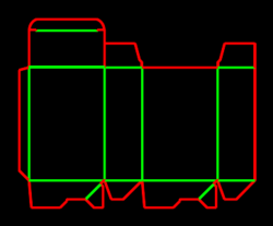 Packaging Template Dieline for Tuck top auto bottom boxes | becf-11001 A60.20.00.01