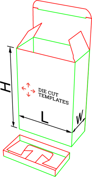 3D Image for Packaging Template Dieline for Dip kilit kutular | becf-10c02