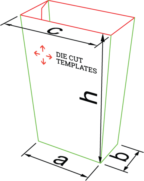 3D Image for Packaging Template Dieline for Angled boxes | becf-12903